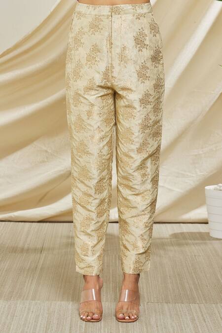 Gucci Cotton & Silk Pants with Stripes