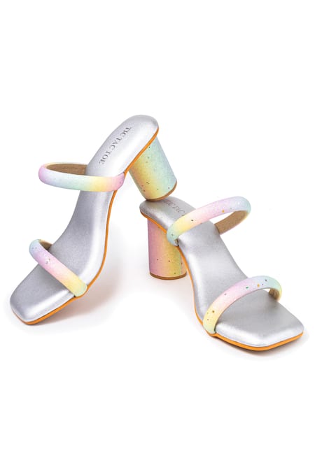 Tic Tac Toe Footwear Unicorn Strap Embellished Block Heels 