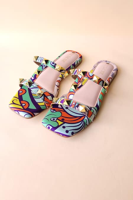 Tic Tac Toe Footwear Abstract Print Flats 