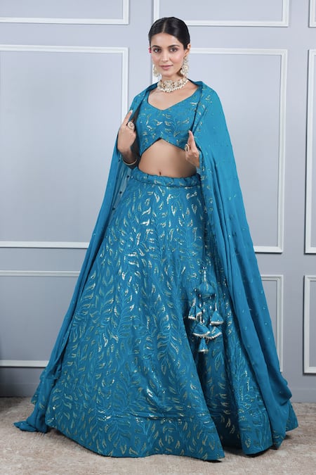 Kohsh Foliage Embroidered Lehenga Set 