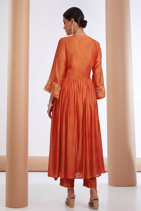 Neha Khullar Floral Embroidered Anarkali Pant Set 