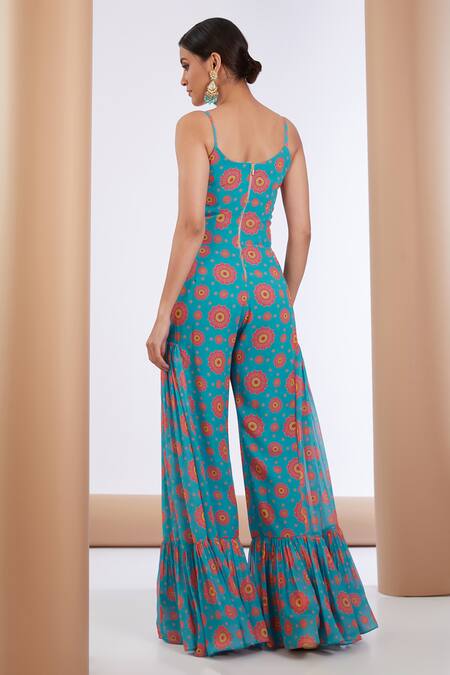 Neha Khullar Floral Print Embellished Jumpsuit 