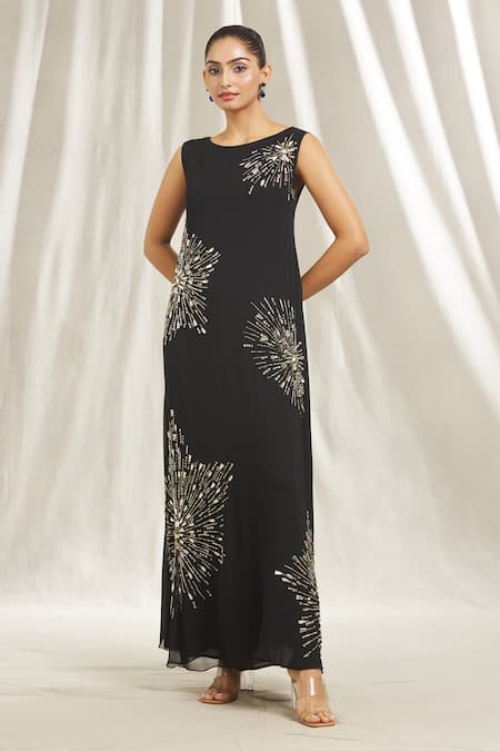 Long Sleeve Embellished Cowl Neck Mini Dress in Black | Black long sleeve  mini dress, Cute formal dresses, Long sleeve mini dress