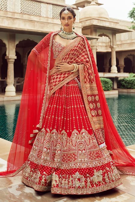 Annus Creation Baraat Zardozi Embroidered Bridal Lehenga Set 