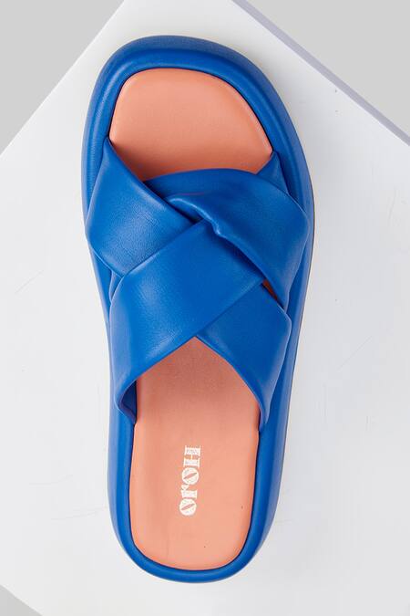 Buy_Oroh_Blue Teruel Cross Strap Flats_Online_at_Aza_Fashions