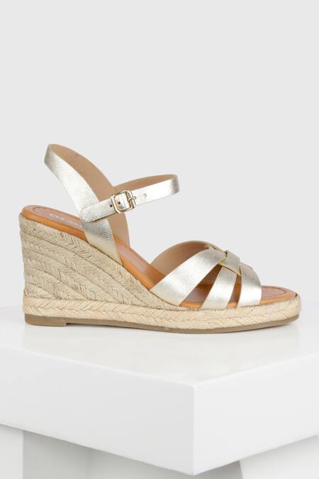 Oroh_Gold Cutout Strap Wedges _Online_at_Aza_Fashions
