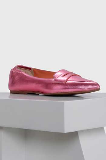 Buy_Oroh_Pink Mahon Leather Ballerina_Online_at_Aza_Fashions