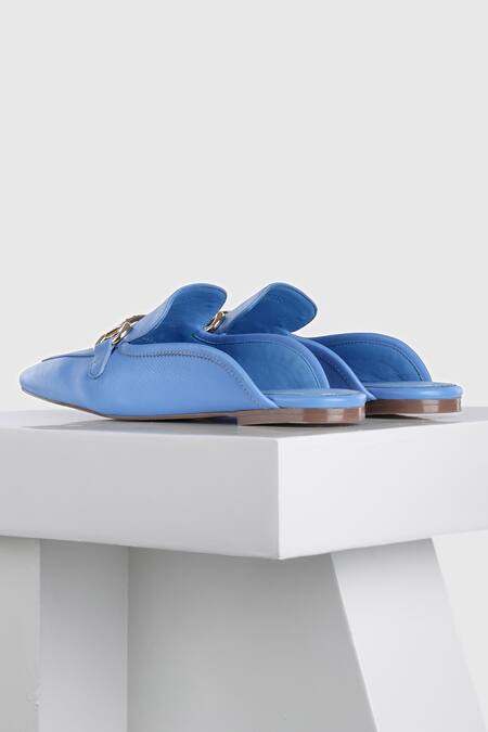 Shop_Oroh_Blue Jerez Leather Mules_Online_at_Aza_Fashions
