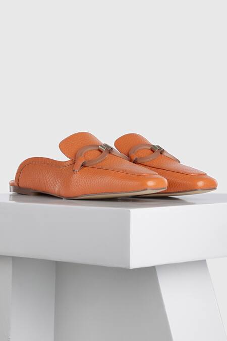 Orange store mules shoes