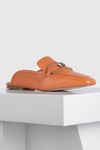 Buy_Oroh_Orange Jerez Leather Mules_Online_at_Aza_Fashions