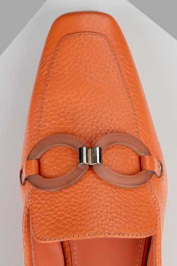 Oroh_Orange Jerez Leather Mules_at_Aza_Fashions