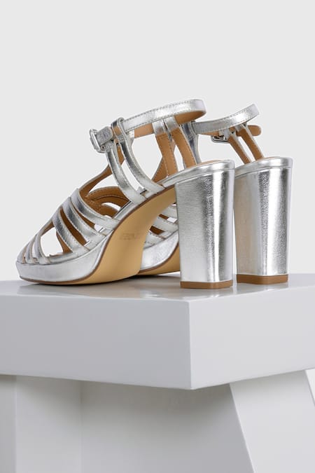 Shop_Oroh_Silver Tarifa Leather Platform Heels _Online_at_Aza_Fashions