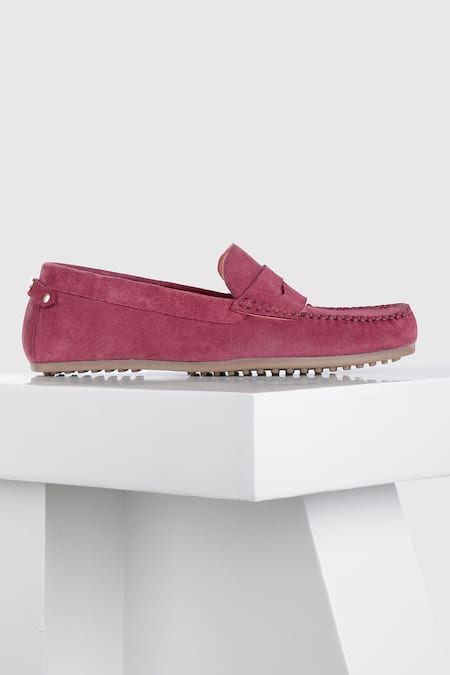 Oroh_Pink Santiago Leather Mocassin _Online_at_Aza_Fashions