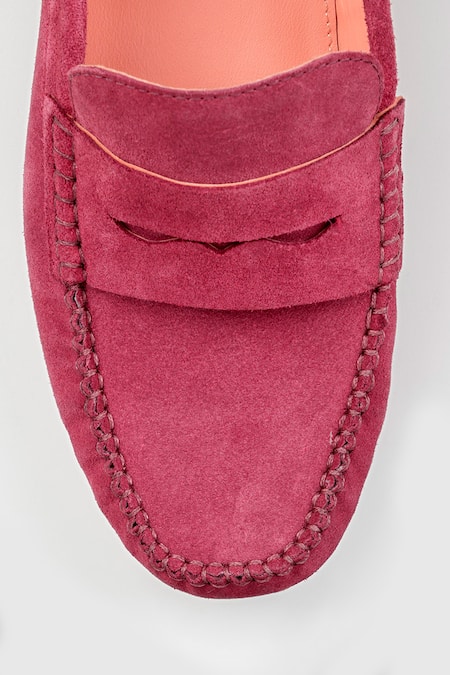 Oroh_Pink Santiago Leather Mocassin _at_Aza_Fashions