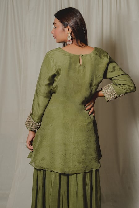Shinor Embroidered Short Kurta Palazzo Set 