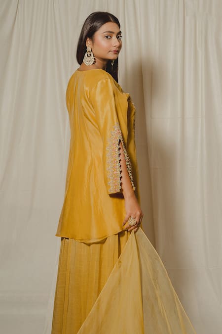Shinor Silk Organza Embroidered Kurta Palazzo Set 