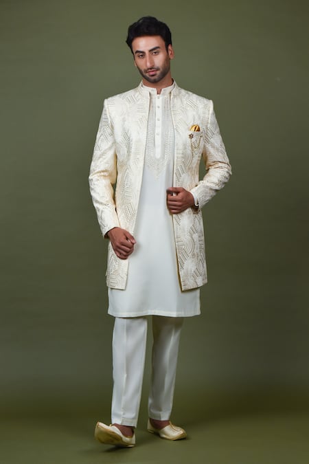 Soniya G Resham & Sequin Embroidered Sherwani Set 