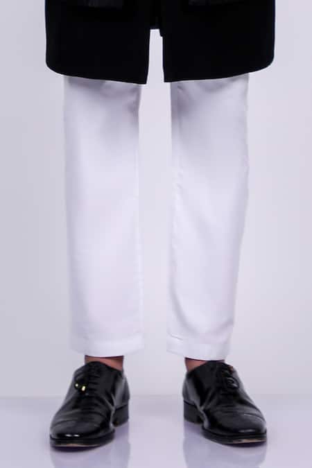 Soniya G Black Crepe, Handloom Cotton, Terrycloth Embossed And Panelled Sherwani Set Online at Aza Fashions Soniya G_Black Crepe, Handloom Cotton, Terrycloth Embossed And Panelled Sherwani Set _Online_at_Aza_Fashions