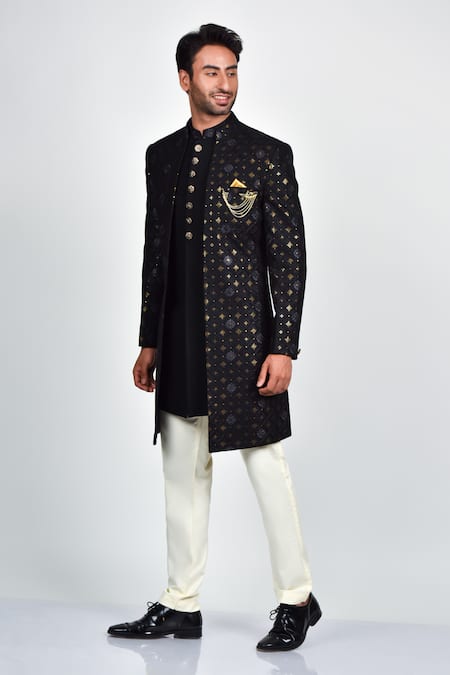 Soniya G Thread Embroidered Sherwani Set 