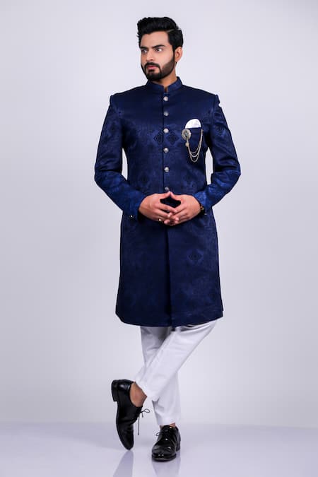 Soniya G Vintage Pattern Woven Sherwani Set 