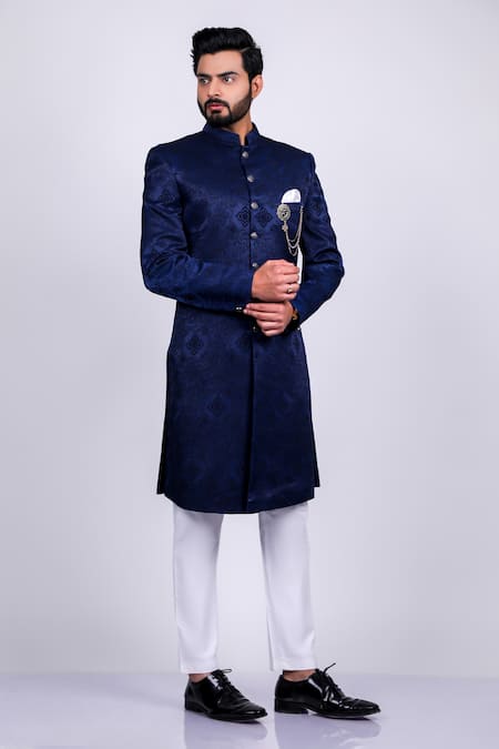 Soniya G Vintage Pattern Woven Sherwani Set 