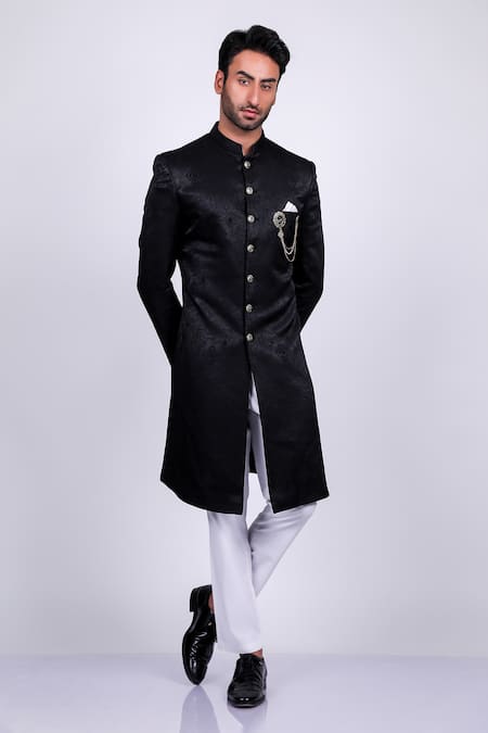 Soniya G Woven Vintage Pattern Sherwani Set 