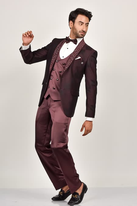 Soniya G Embroidered Shawl Collar Tuxedo Set 