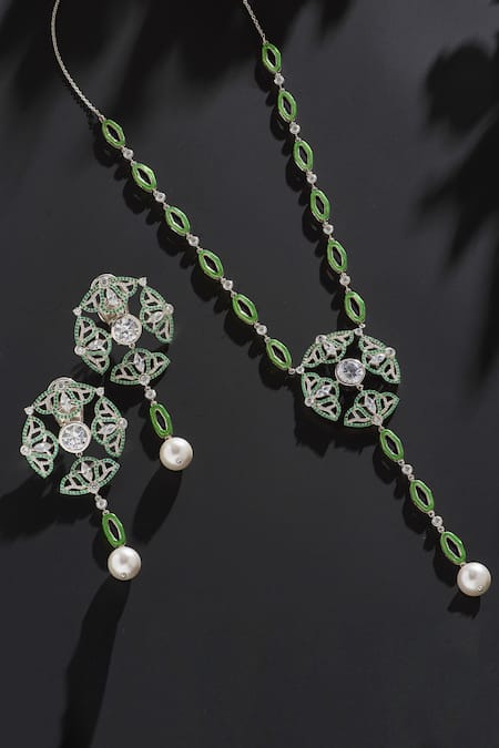 Janvi Sachdeva Design Semi Precious Gemstone Embellished Necklace 