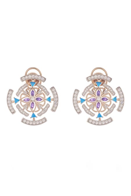 Janvi Sachdeva Design Stone Embellished Mughal Jaal Earrings 