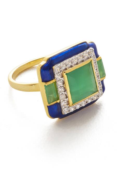 Janvi Sachdeva Design Cubic Zirconia Diamonds Embellished Ring 