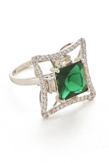 Janvi Sachdeva Design Cubic Zirconia Diamonds Embellished Ring 