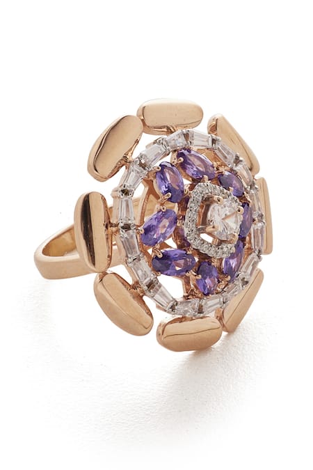 Janvi Sachdeva Design Cubic Zirconia Diamonds Embellished Ring 