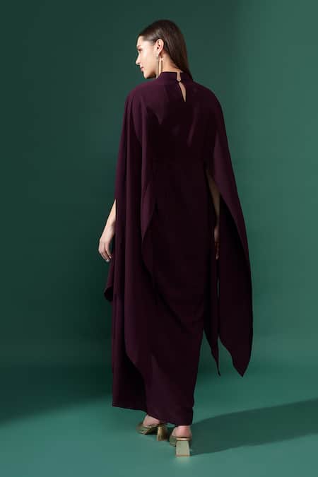 Aakaar Sequin Rosa Embellished Draped Gown 