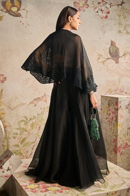 Ridhi Mehra Sashay Scallop Border Embroidered Cape Sharara Set 