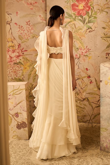 Ridhi Mehra Gravitas Pre-Draped Saree Blouse Set 