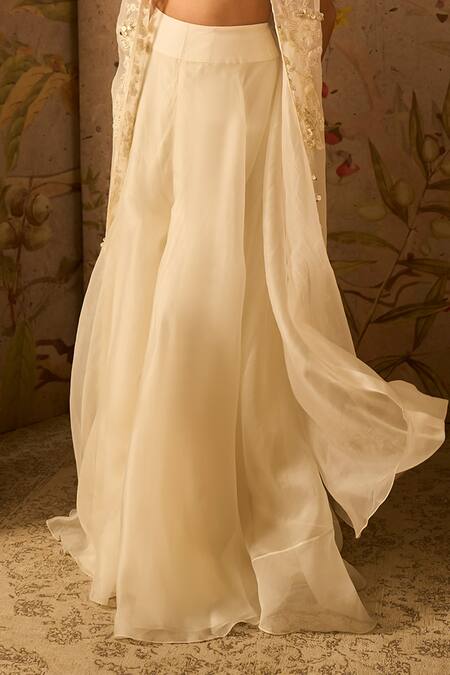 Ridhi Mehra Ivory Organza Edgy Embroidered Jacket Sharara Set Online at Aza Fashions Ridhi Mehra_Ivory Organza Edgy Embroidered Jacket Sharara Set _Online_at_Aza_Fashions