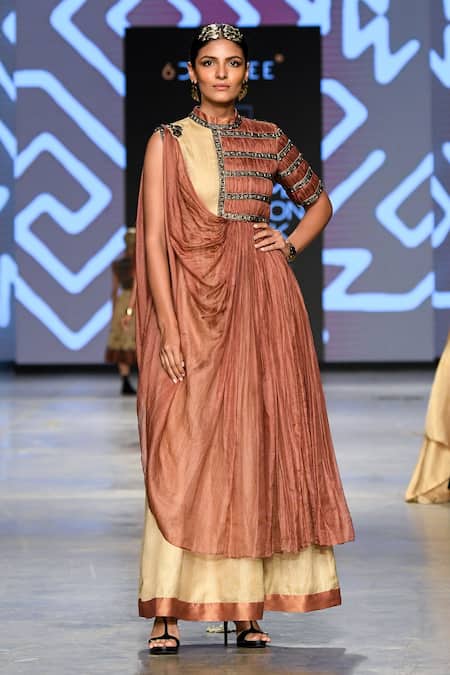 Abstract By Megha Jain Madaan Embellished Draped Gown 