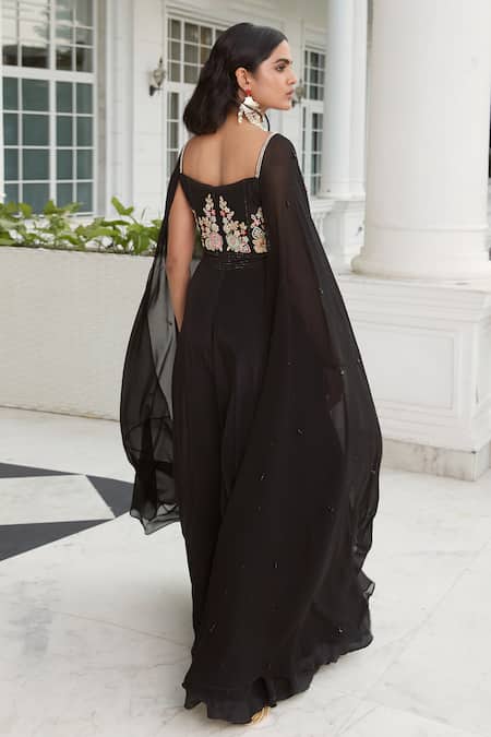 Basanti - Kapde Aur Koffee Floral Embroidered Jumpsuit 