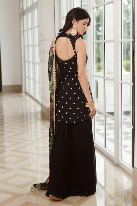 Basanti - Kapde Aur Koffee Black Embroidered Kurta Gharara Set 