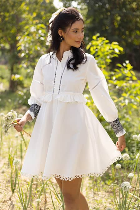 Plain white cotton store dress