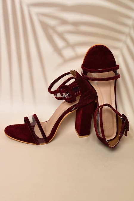 Maroon strap clearance heels