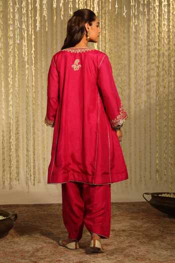 Sheetal Batra Meher Floral Embroidered Placement Anarkali With Dogri Salwar 