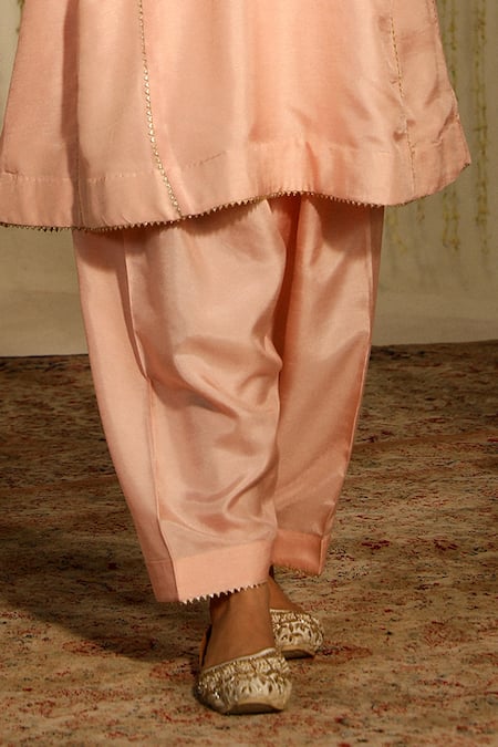 Sheetal Batra Pink Silk Embroidery, Sequins Mehnaaz Placed Paisley Anarkali With Dogri Salwar Online at Aza Fashions Sheetal Batra_Pink Silk Embroidery, Sequins Mehnaaz Placed Paisley Anarkali With Dogri Salwar _Online_at_Aza_Fashions