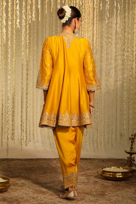 Sheetal Batra Warizah Silk Chanderi Embroidered Kalidar Dogri Salwar Set 