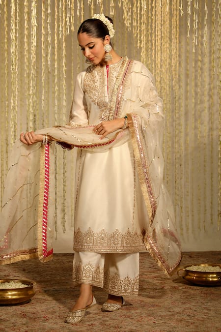 Sheetal Batra Mahika Embroidered A-Line Kurta Set 