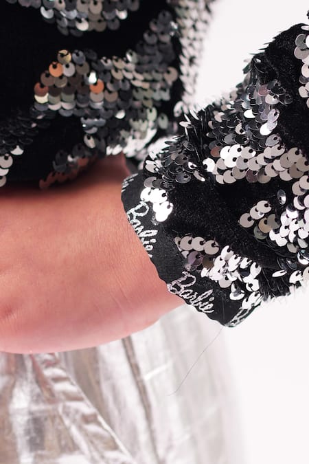 Buy_Lil Drama_Black Polyester Sequins Embellished Jacket _Online_at_Aza_Fashions
