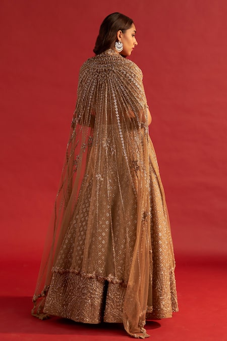 Reeti Arneja Gold Organza, Net Cut Work, Smocking Zardozi Embroidered Bridal Lehenga Set Online at Aza Fashions Reeti Arneja_Gold Organza, Net Cut Work, Smocking Zardozi Embroidered Bridal Lehenga Set _Online_at_Aza_Fashions