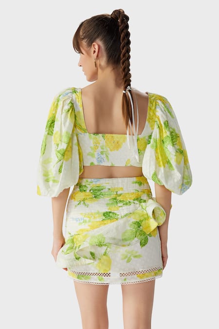 The Iaso Leaf Print Crop Top 