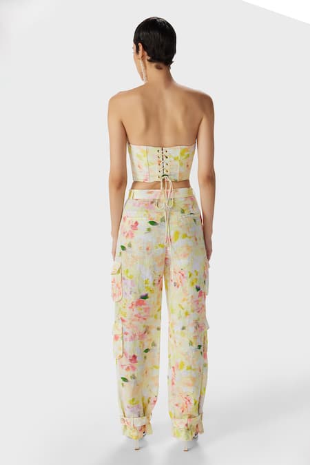 The Iaso Eve Linen Printed Cargo Pant 