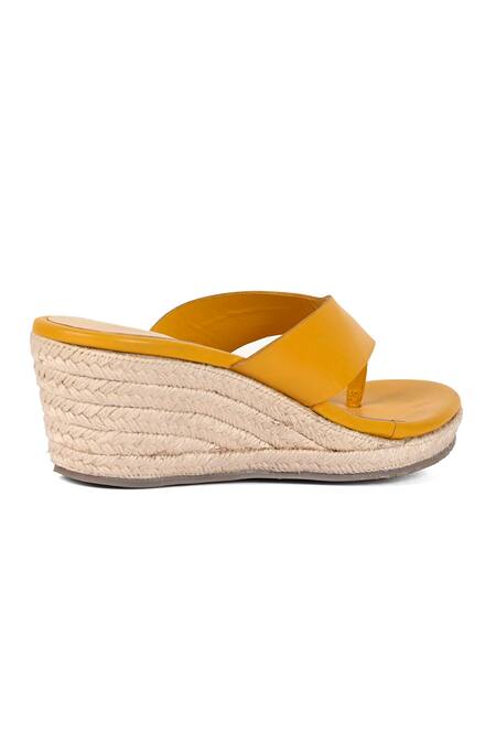 Buy Vanilla Moon Yellow Nandy Plain Espadrille Wedges Online at Aza Fashions Buy_Vanilla Moon_Yellow Nandy Plain Espadrille Wedges_Online_at_Aza_Fashions
